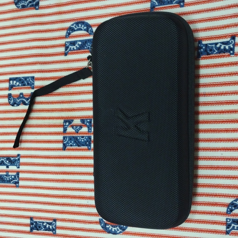 Khanka Black Textured K Embossed Case with Wrist Strap